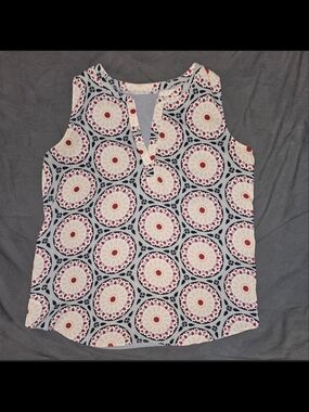 LOFT Sleeveless Medallion Print Tank Top